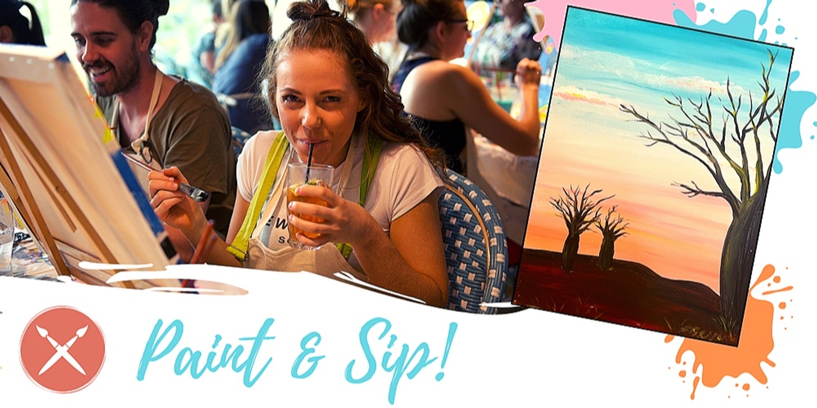 Banner image for Paint & Sip Event: Boab Sunset 07/02/23