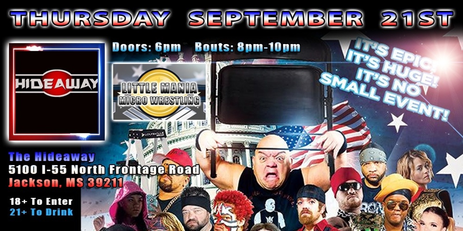 Banner image for Jackson, MS - Micro-Wresting All * Stars: Little Mania Rips Through the Ring!