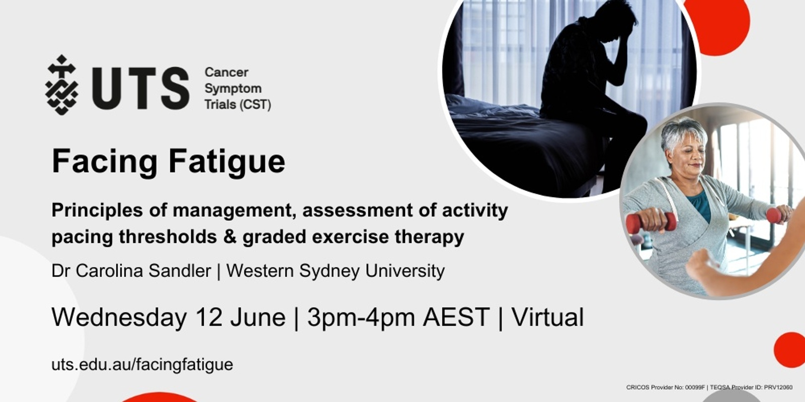 Banner image for Facing Fatigue | Building researcher capacity in cancer fatigue with Dr Carolina Sandler