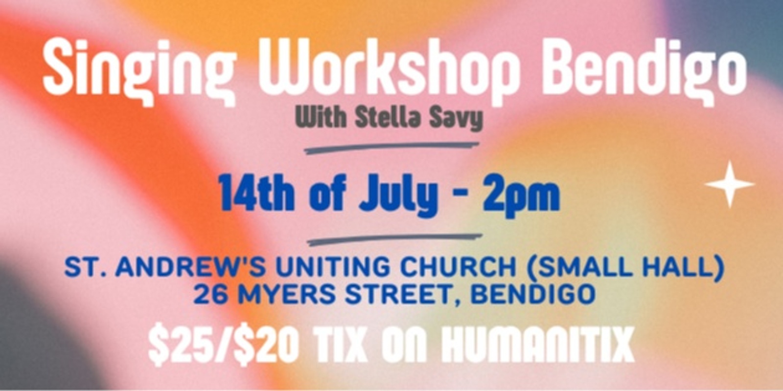 Banner image for 14th July Singing Workshop Bendigo