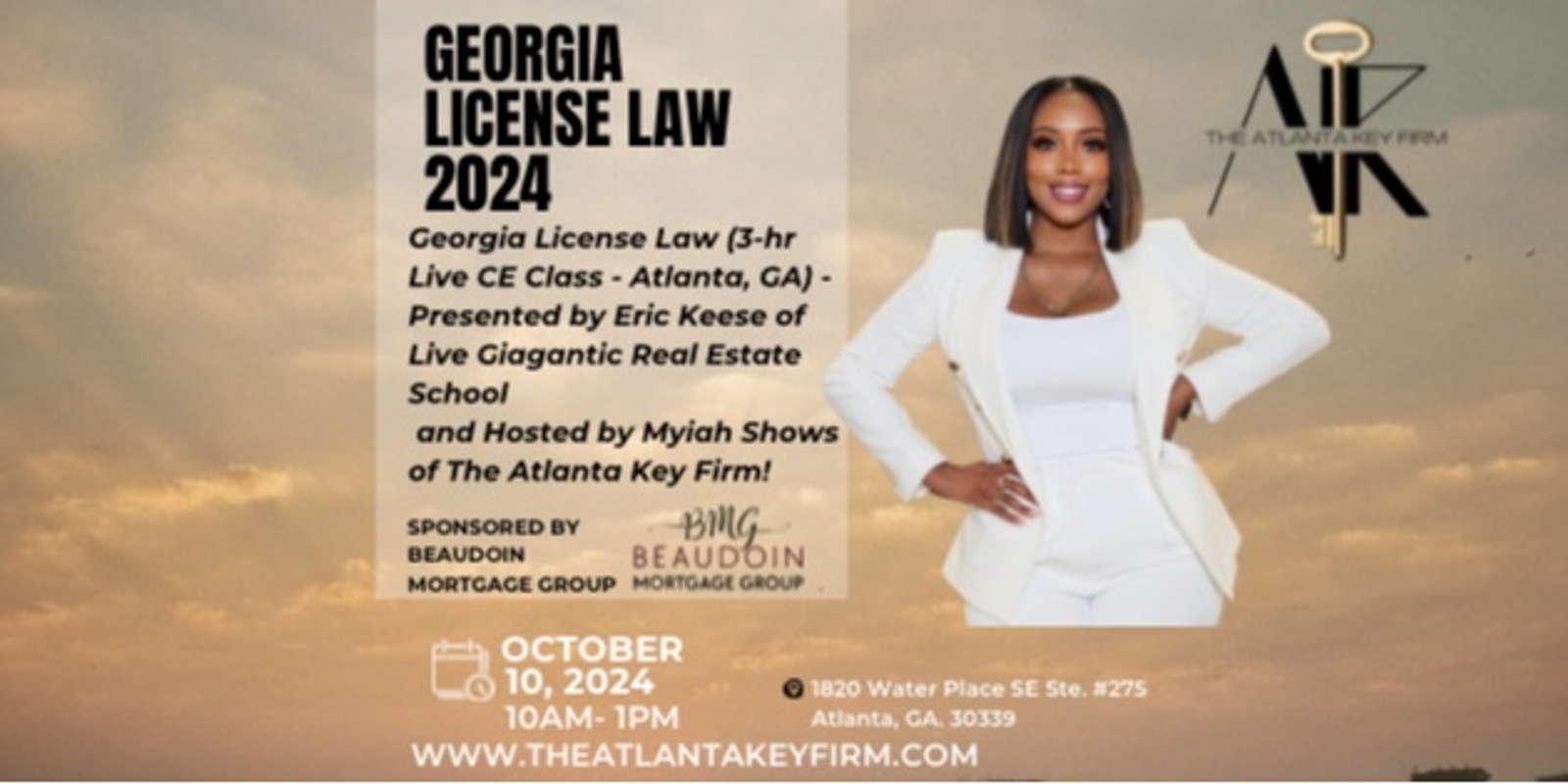 Banner image for Georgia License Law (3-hr Live CE Class - Atlanta, GA) - The Atlanta Key Firm and Beaudoin Mortgage Group