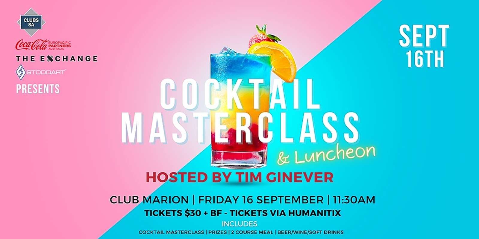 Banner image for Clubs SA Cocktail Masterclass & Luncheon
