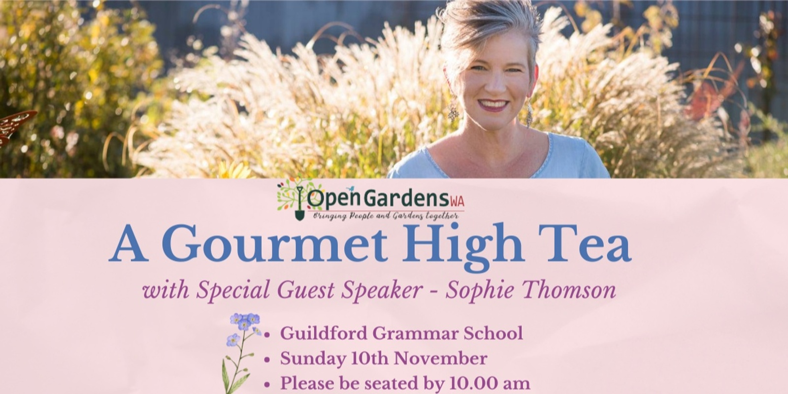 Banner image for Morning High Tea with Guest Speaker Sophie Thomson