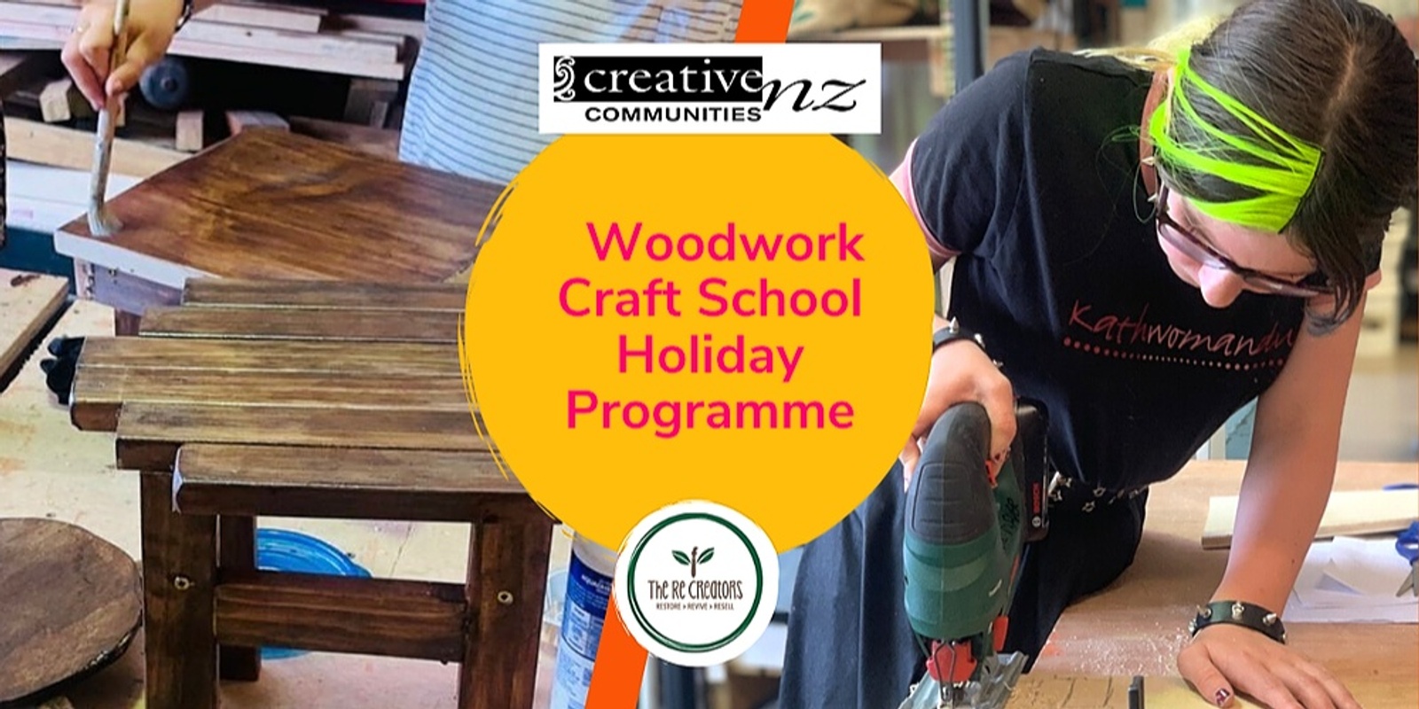 Banner image for Make a Mini Wooden Table: Woodwork Craft School Holiday Programme with Manutewhau Hub and The ReCreators, West Auckland's RE: MAKER SPACE, Friday 21 April 1pm - 4pm