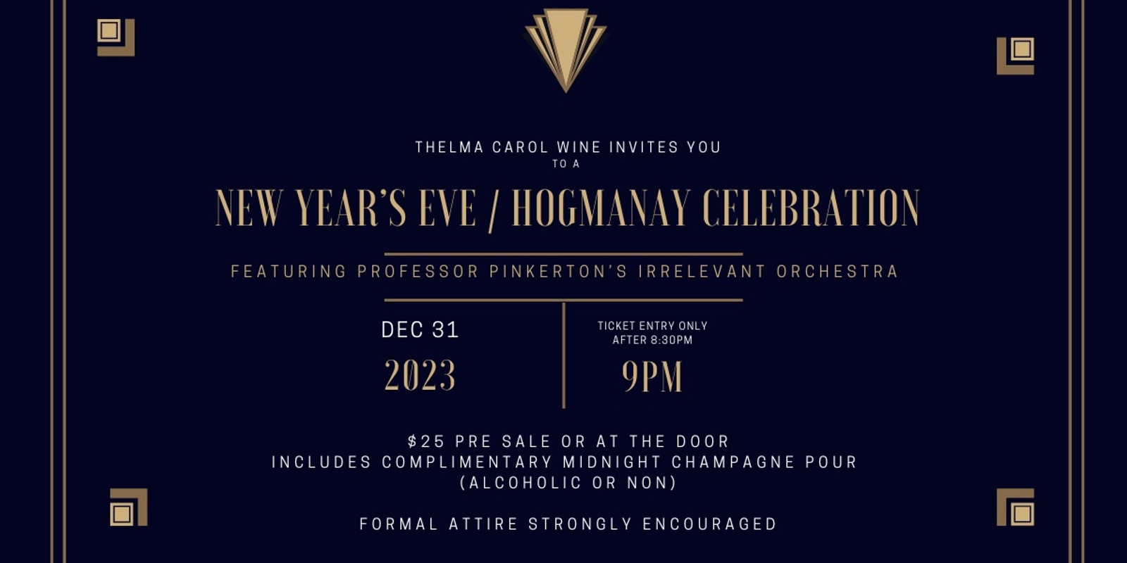 Banner image for New Year's Eve / Hogmanay Celebration with Professor Pinkerton's Irrelevant Orchestra