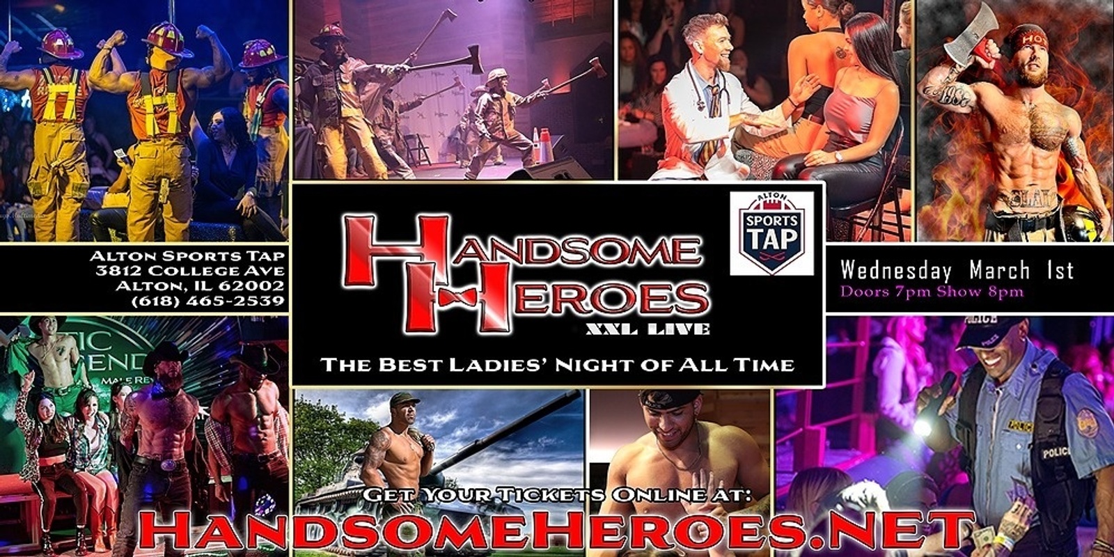 Banner image for Alton, IL - Handsome Heroes XXL Live: The Best Ladies' Night of All Time!