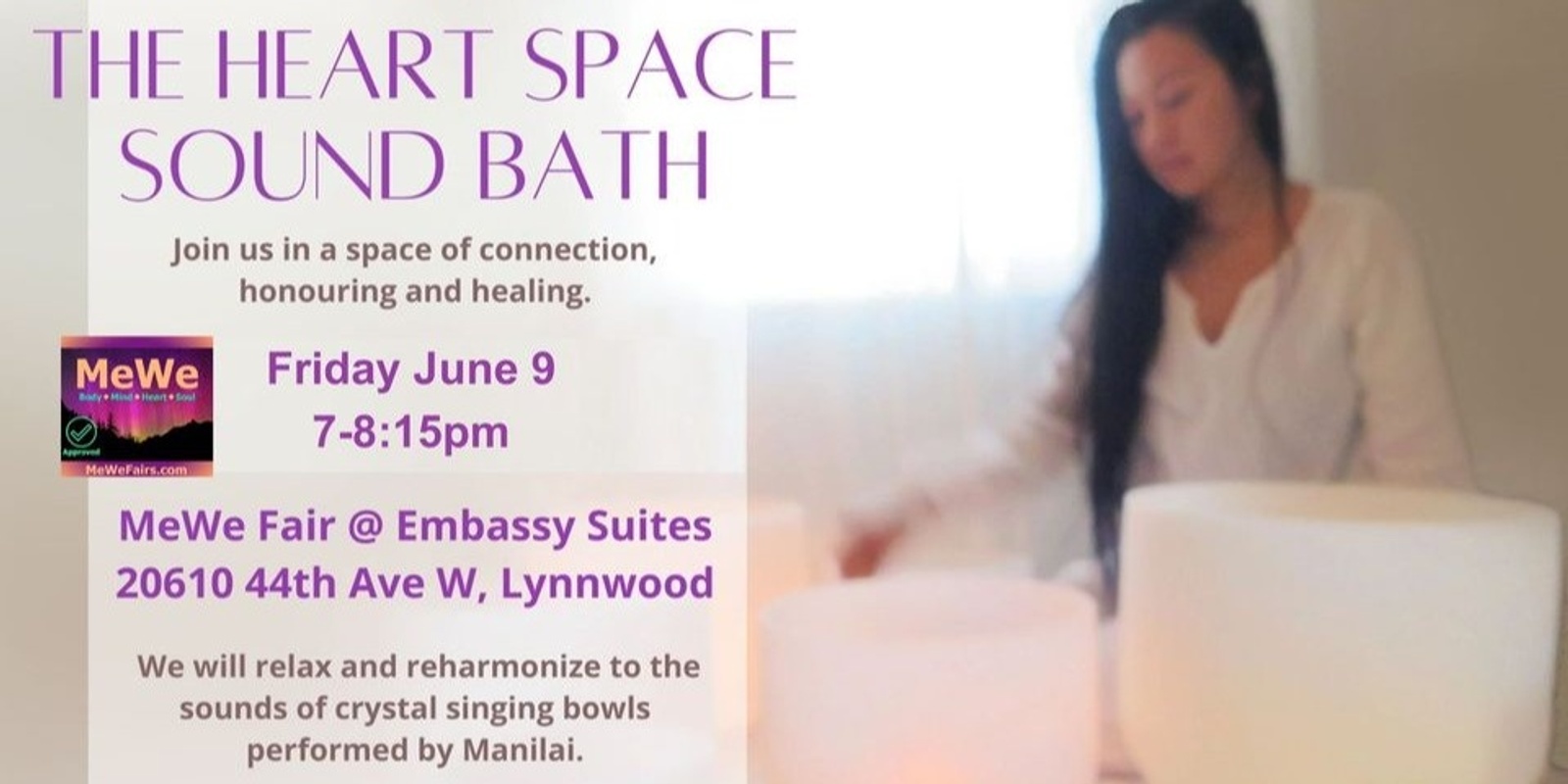 Banner image for The Heart Space Sound Bath Before the MeWe Fair