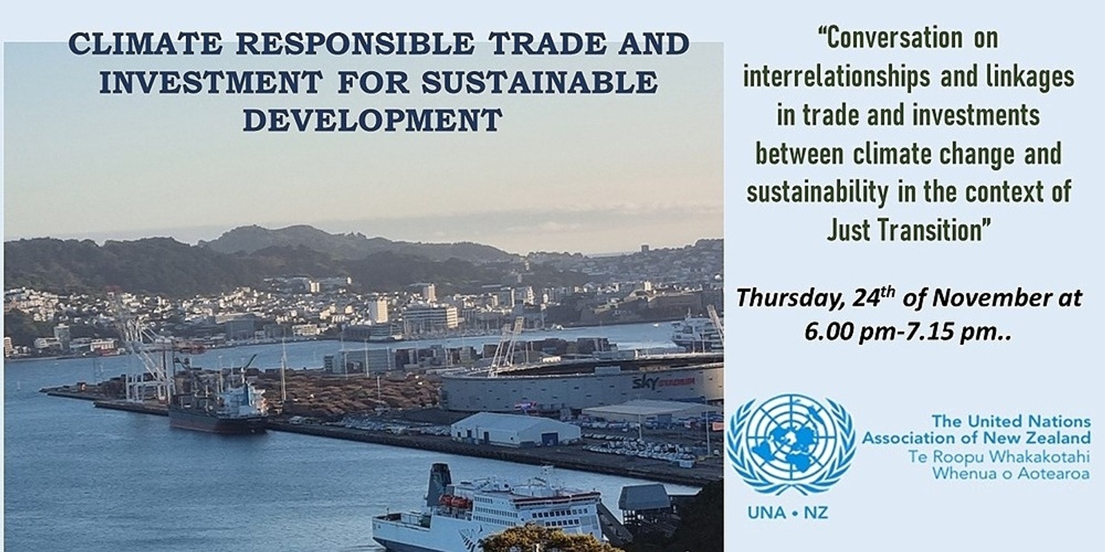 Banner image for CLIMATE RESPONSIBLE TRADE AND INVESTMENT FOR SUSTAINABLE DEVELOPMENT 