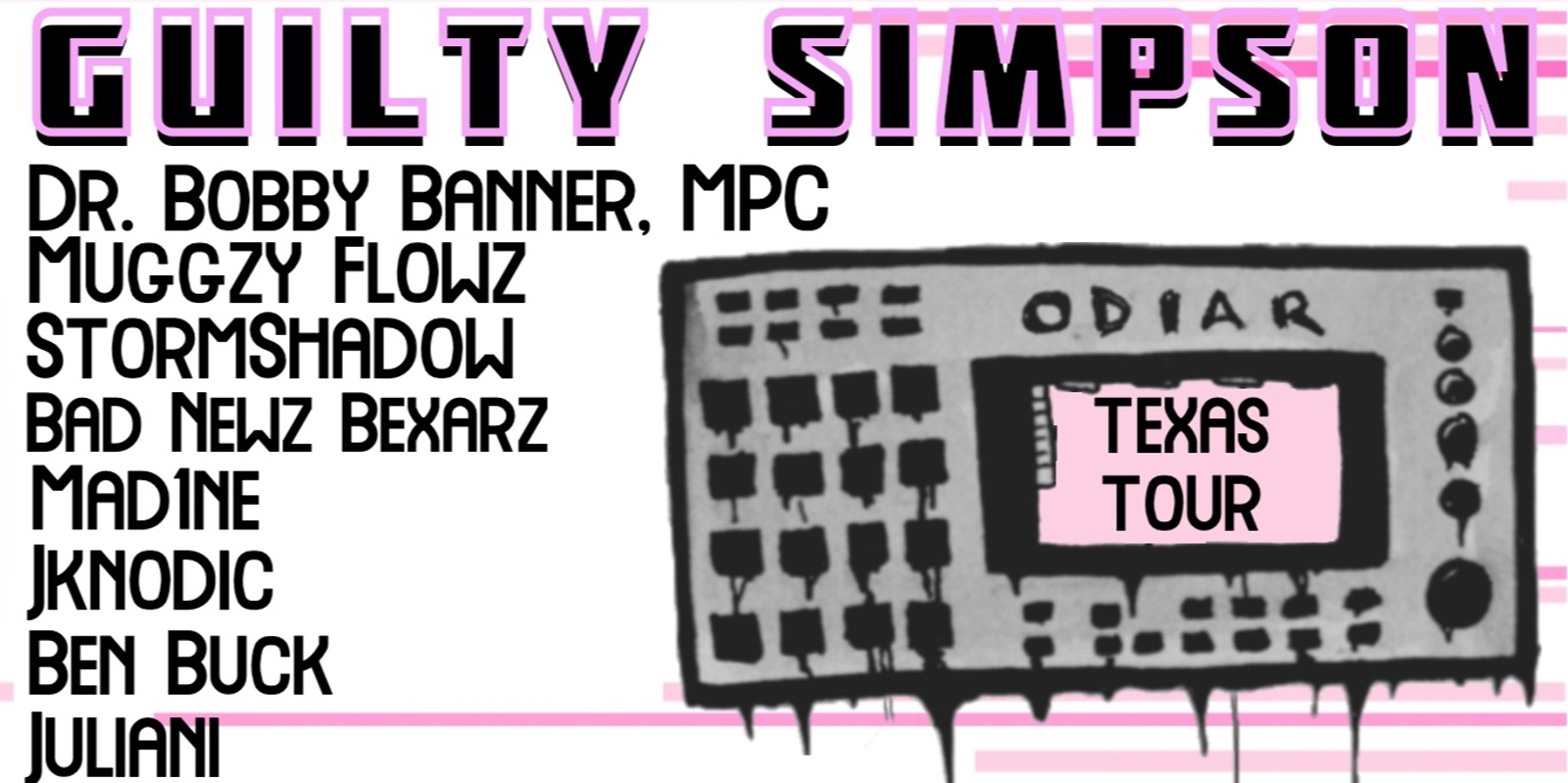 Banner image for GUILTY SIMPSON in support of ODIAR texas tour in SATX 