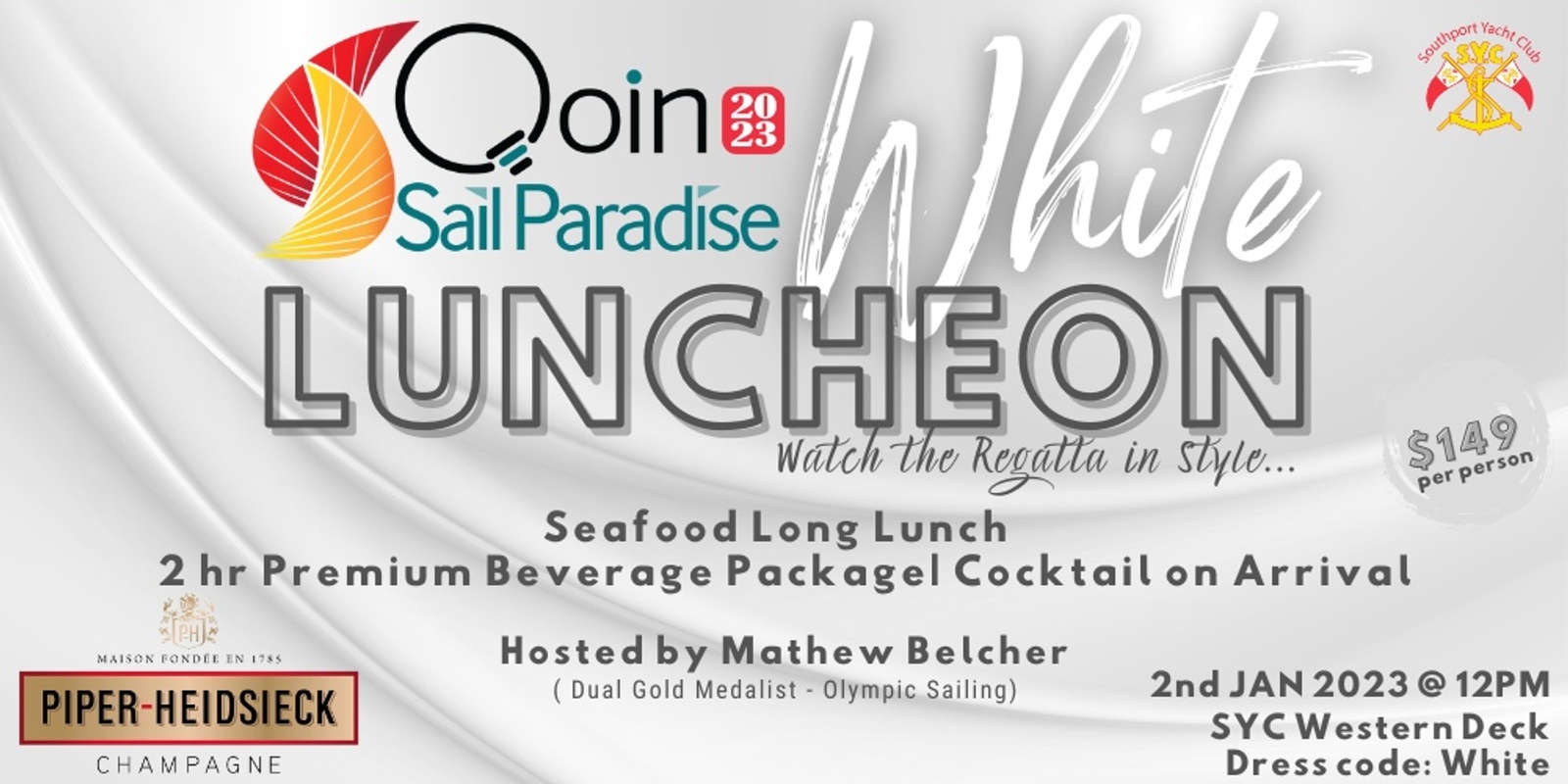 Banner image for White  Luncheon Qoin Sail Paradise 2023