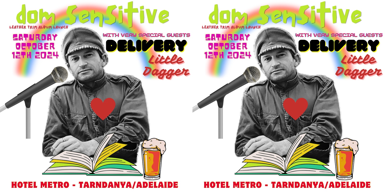 Banner image for DOM SENSITIVE: LEATHER TRIM ALBUM LAUNCH SHOW WITH DELIVERY (NAARM/MELBOURNE) AND LITTLE DAGGER