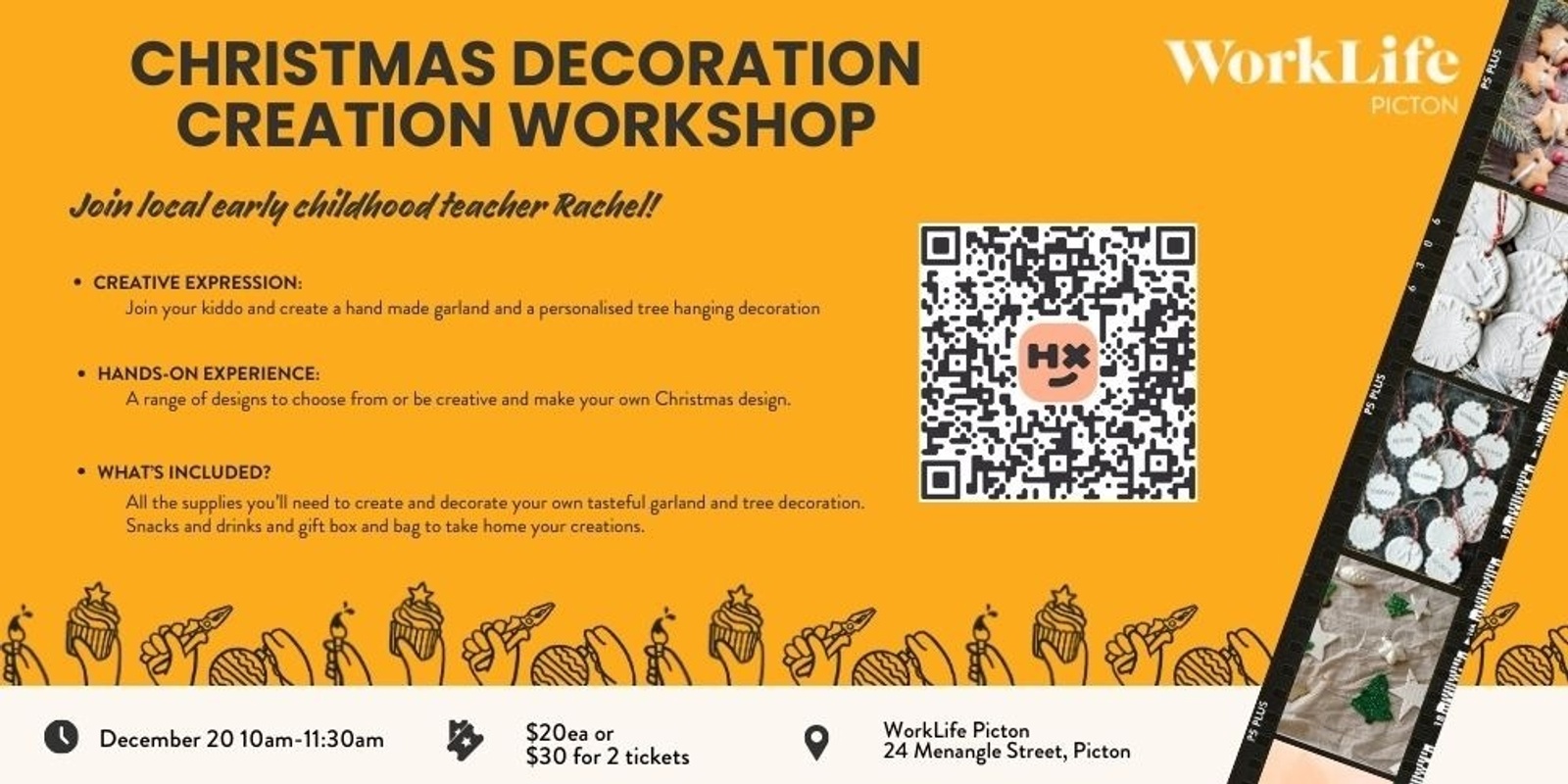 Banner image for Handmade Christmas decoration Workshop @ WorkLife Picton