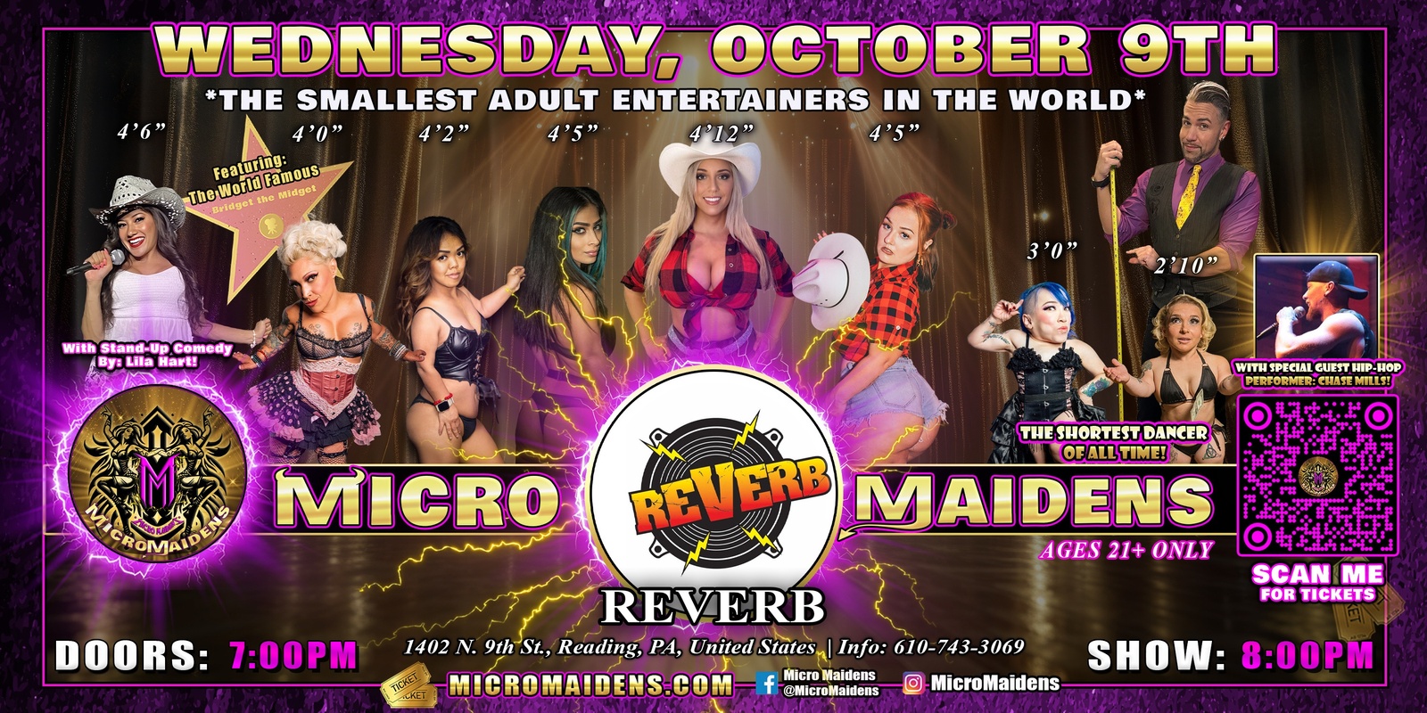 Banner image for Reading, PA - Micro Maidens: Dwarf Dancers @ Reverb! "Must Be This Tall to Ride!"