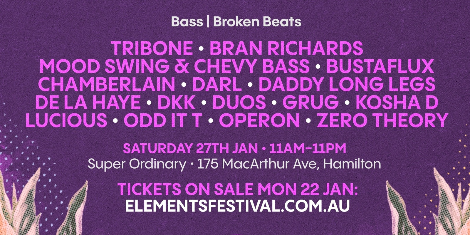 Banner image for Elements In The City 'Bass | Broken Beats'