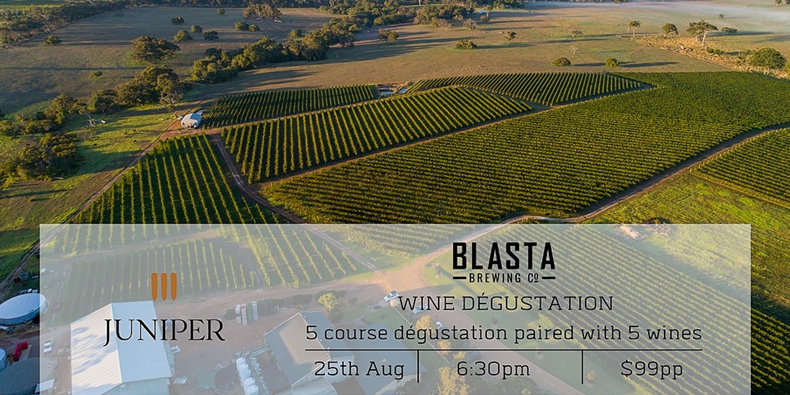 Banner image for Juniper Estate Wine Dégustation at Blasta Brewing Company