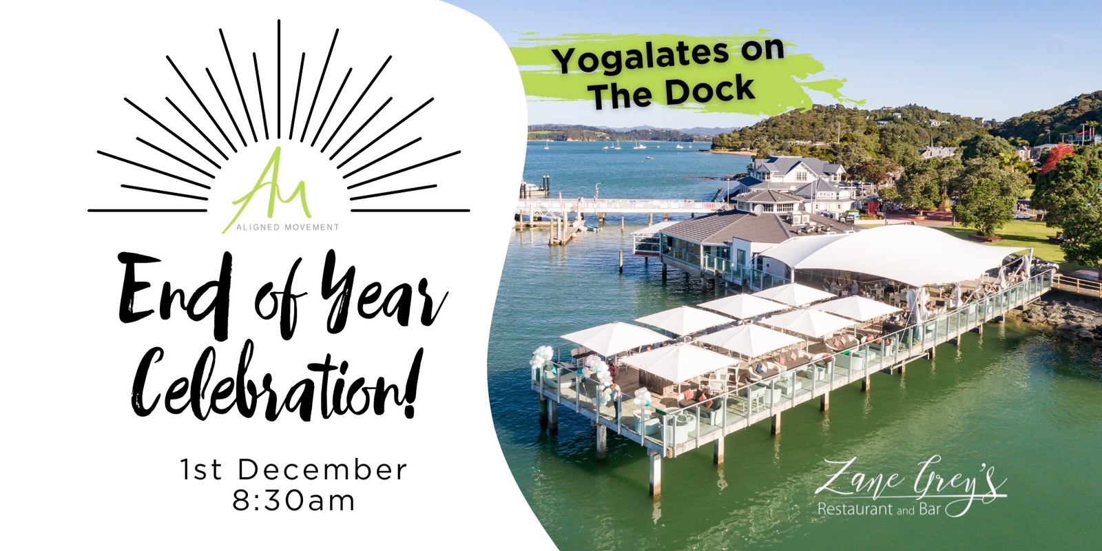 Banner image for End of Year Celebration - Yogalates on The Dock!