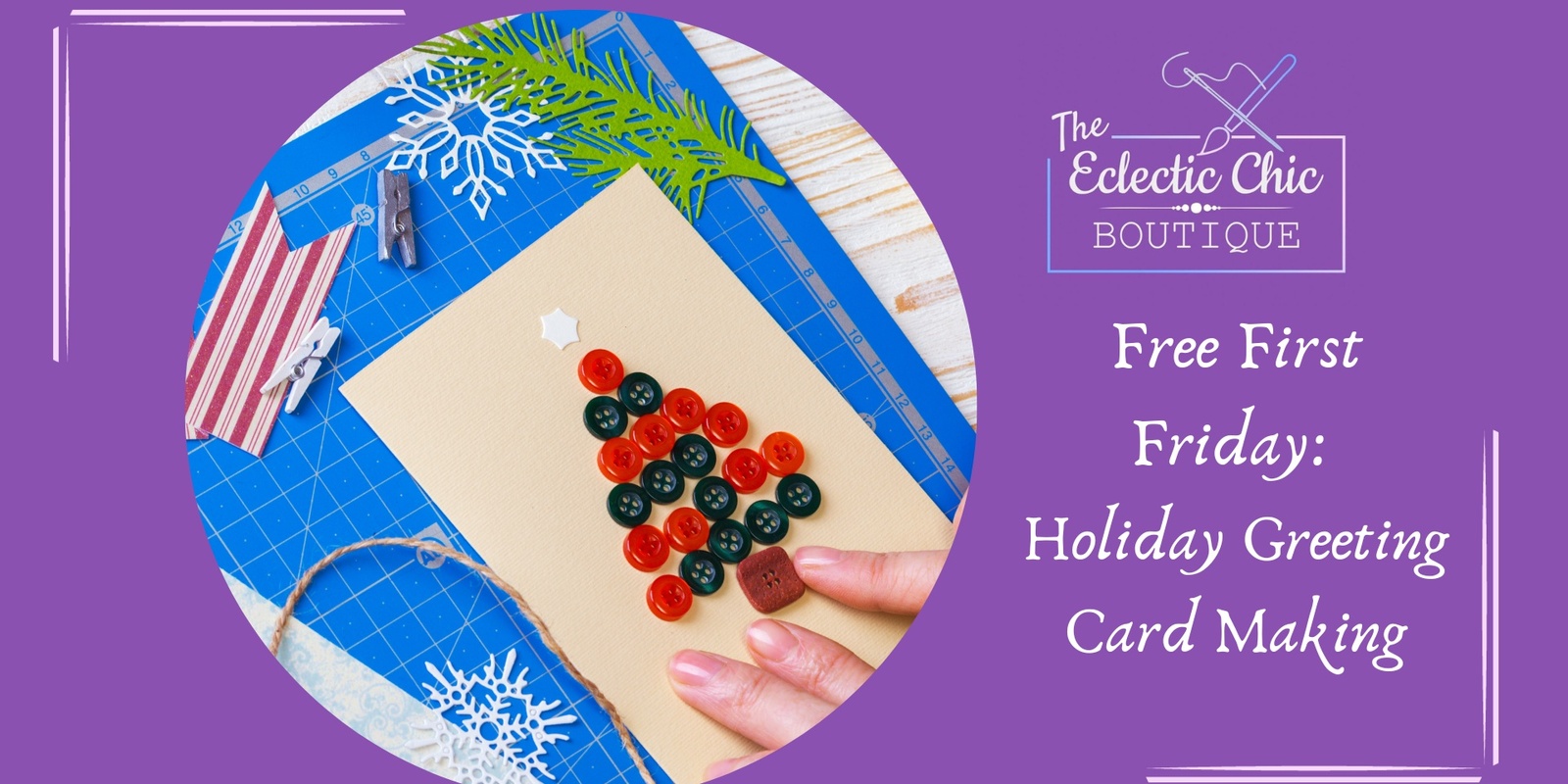 Banner image for Free First Friday: Holiday Greeting Card Making Workshop