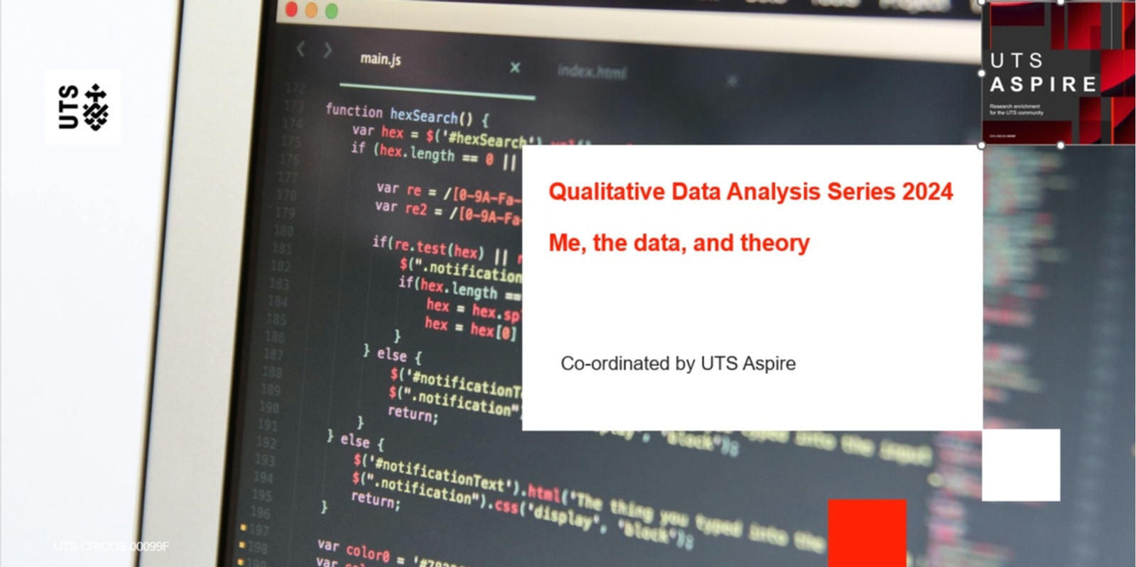 Banner image for Qualitative Data Analysis: Me, the data and theory