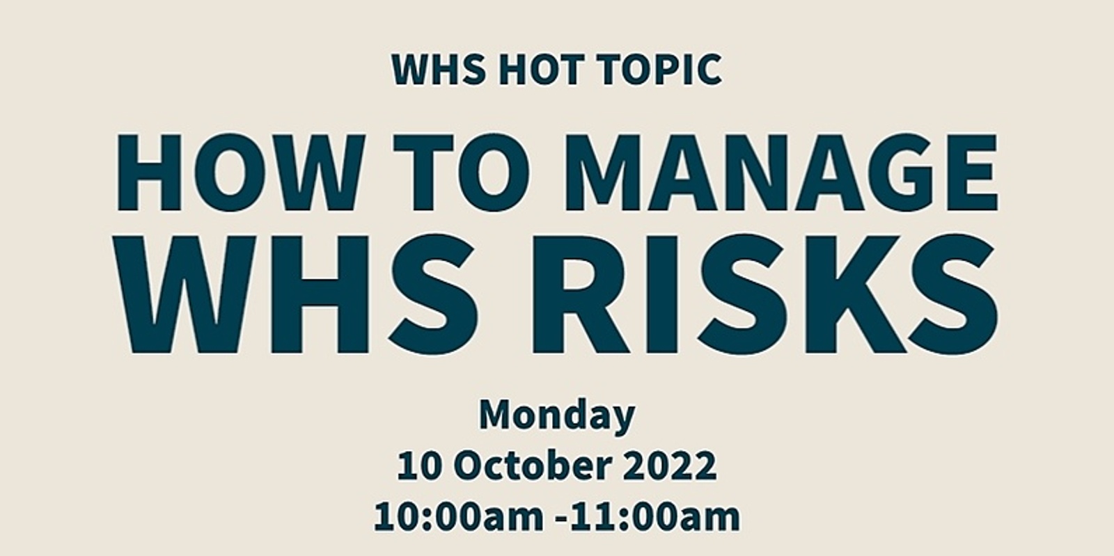 Banner image for How to manage WHS risks