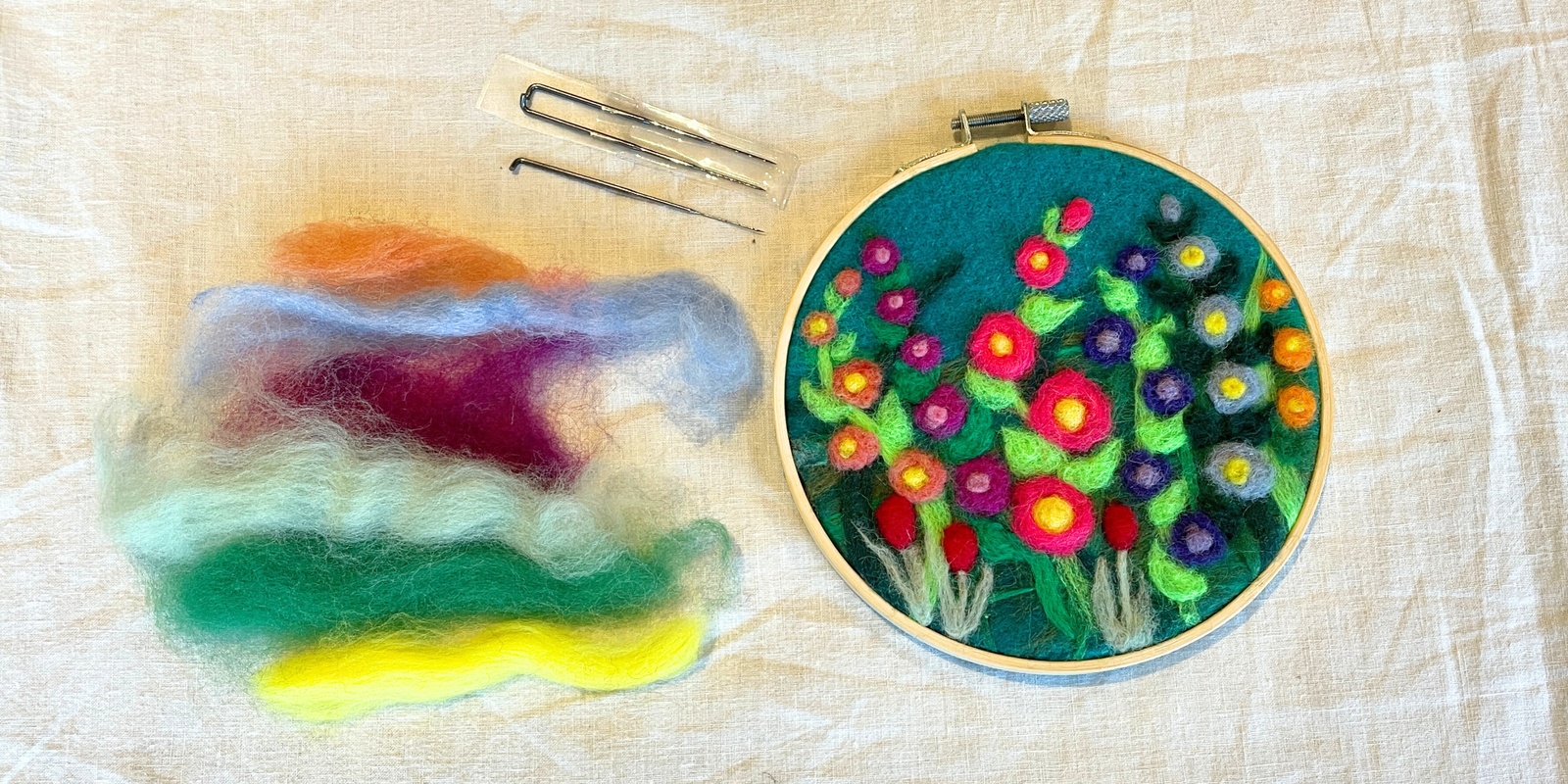 Banner image for Dry Felting 101: Spring Flowers with Heather