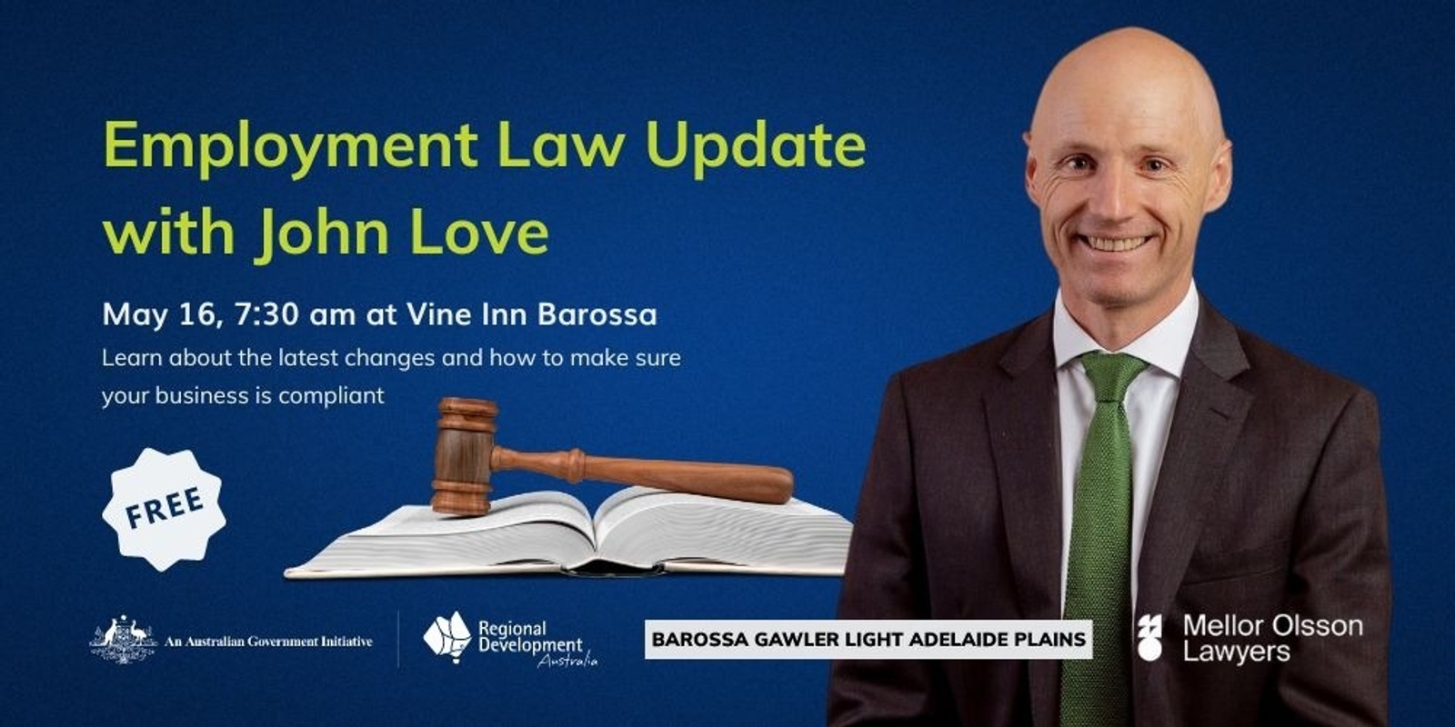 Banner image for Employment Law Update with John Love (Mellor Olsson Lawyers)