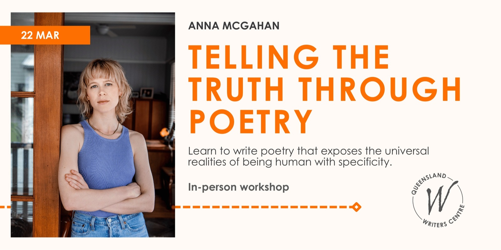 Banner image for Telling The Truth Through Poetry with Anna McGahan