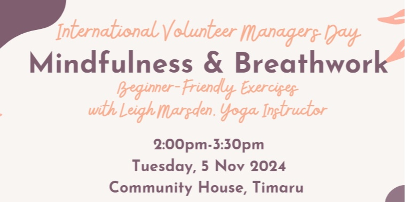 Banner image for International Volunteer Managers Day: Mindfulness & Breathwork