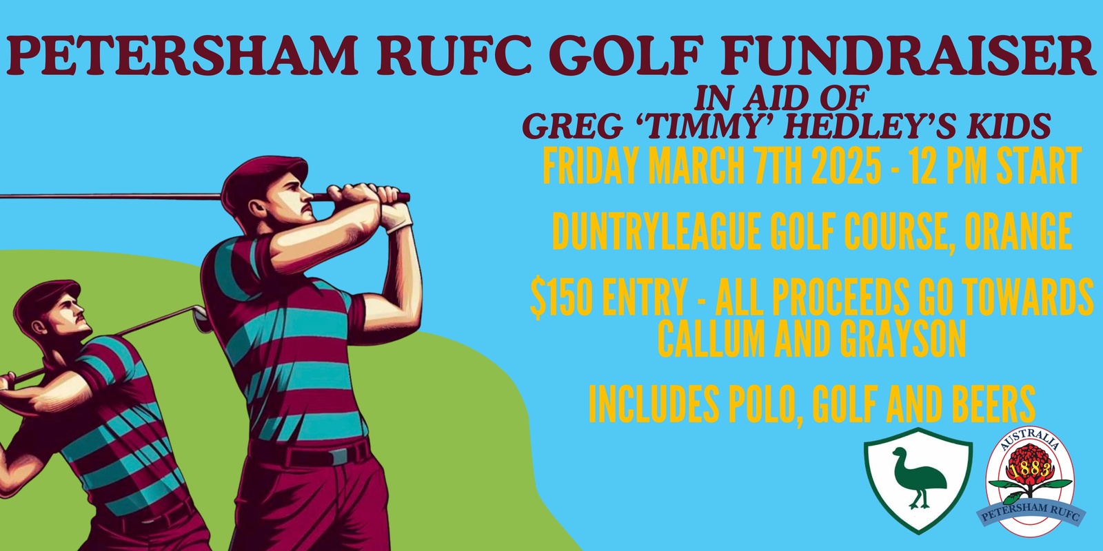 Banner image for Petersham Golf Day - Fundraiser for Greg 'Timmy' Hedley's Kids