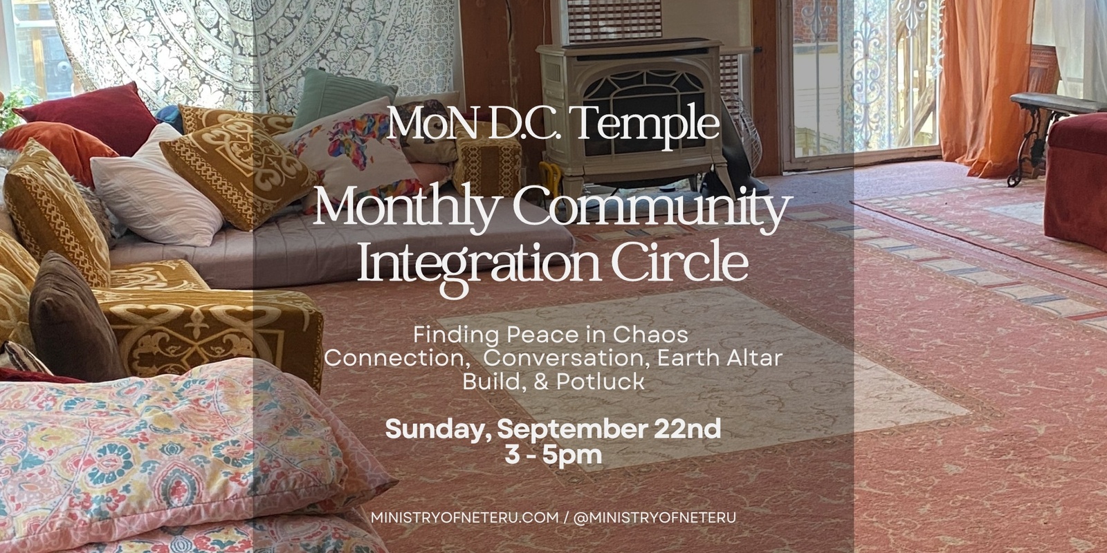 Banner image for MoN Monthly Community Integration Circle: Finding Peace Among Chaos