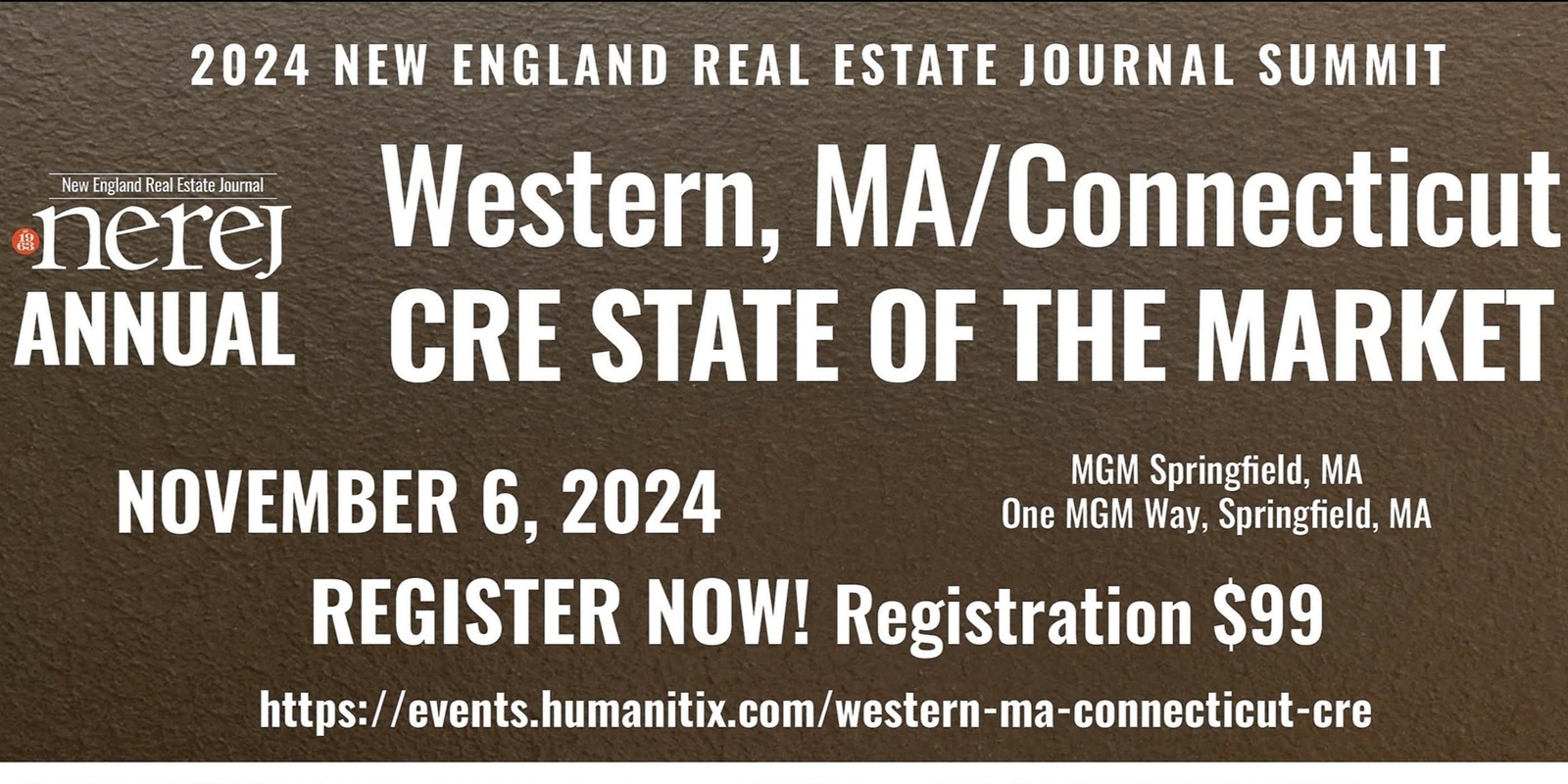 Banner image for NEREJ Annual Western, MA / Connecticut CRE State of the Market