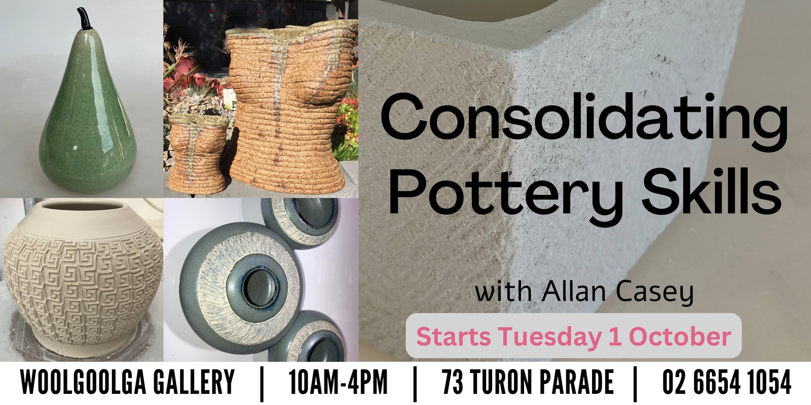 Banner image for Consolidating Pottery Skills - with Allan Casey (8 weeks) 24T4