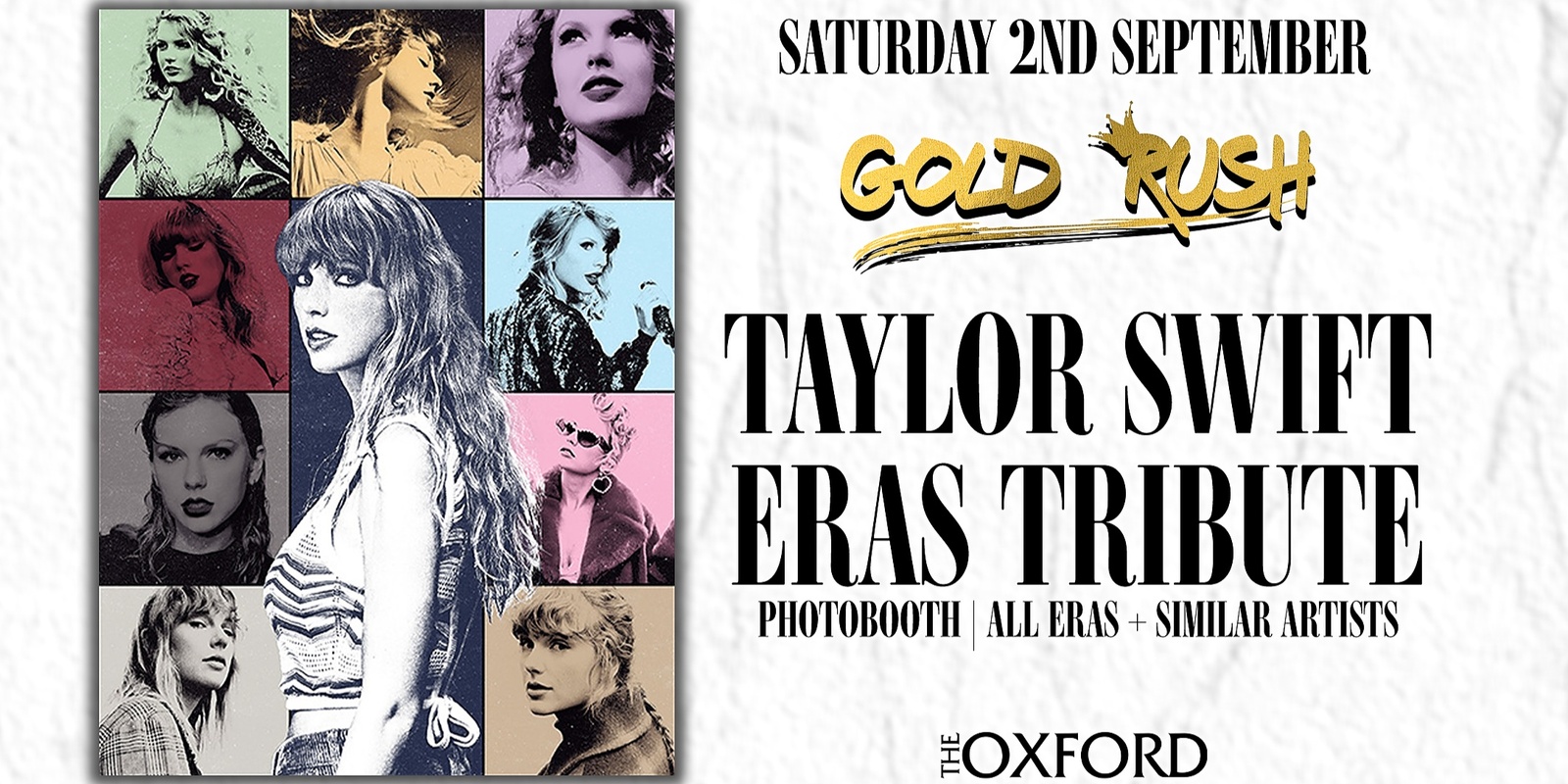 Banner image for GOLD RUSH || Taylor Swift Tribute Night || Saturday 2nd September