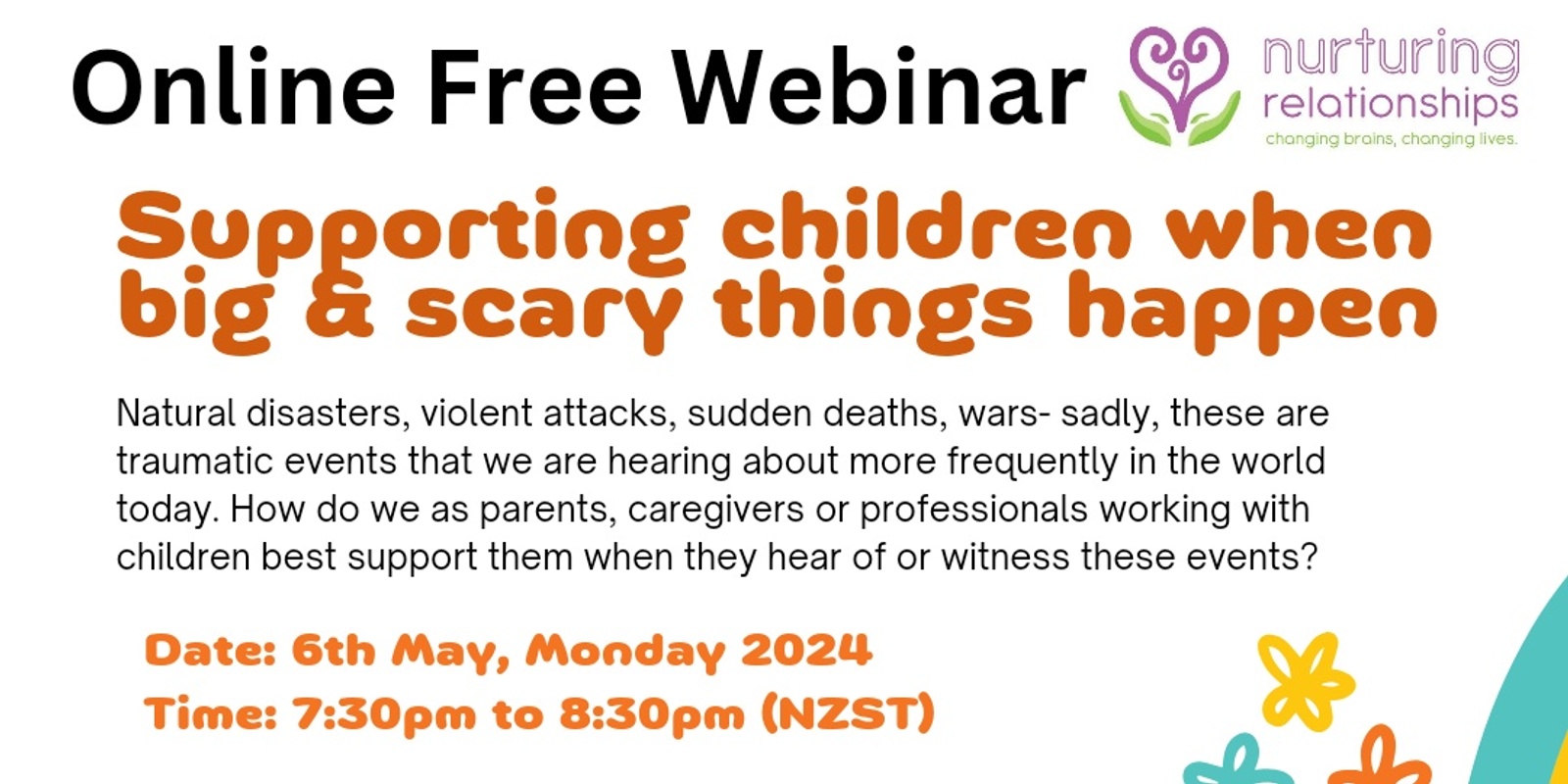 Banner image for Supporting children when big and scary things happen