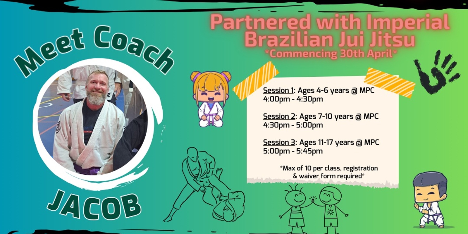 Banner image for (Ages 4-6) Self Defense & fitness with Swans Onslow and Imperial Brazilian Jui Jitsu