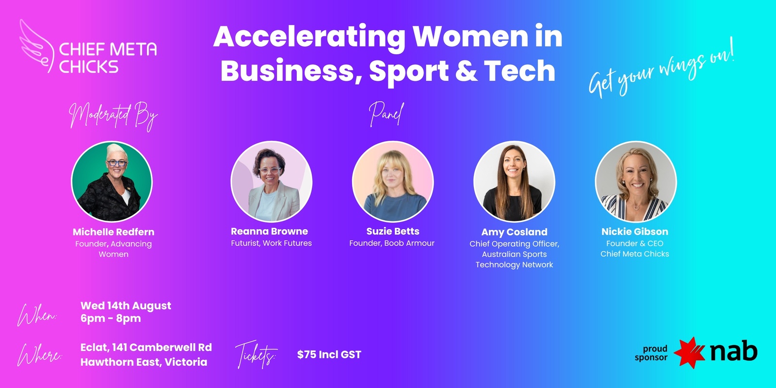 Banner image for Accelerating Women in Business, Sport & Technology