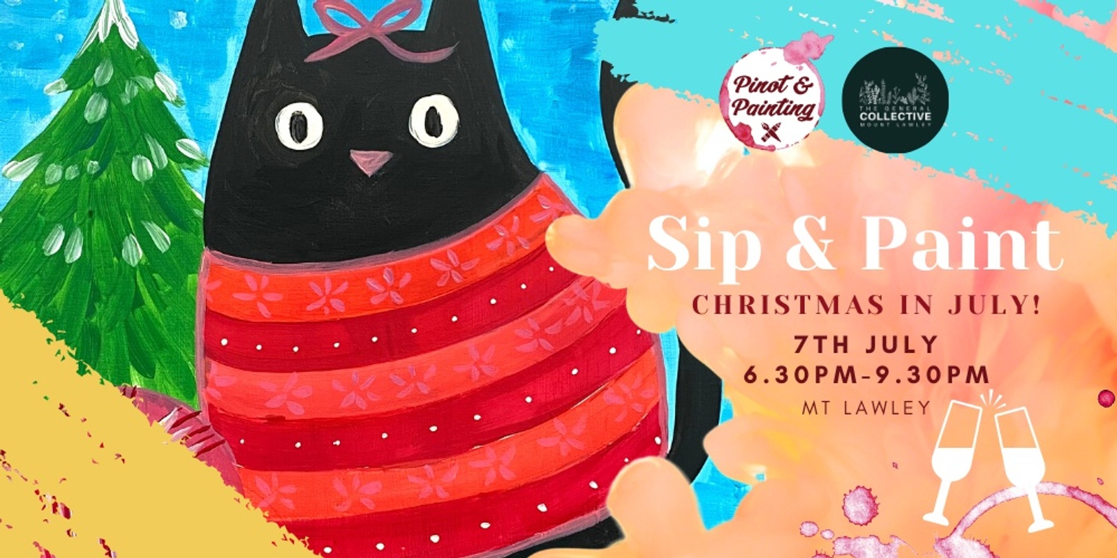 Banner image for Christmas in July! - Sip & Paint @ The General Collective