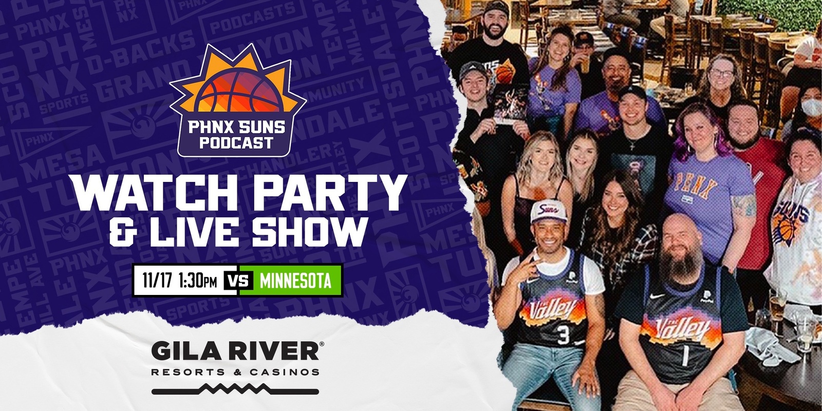 Banner image for PHNX Suns Watch Party and Live Show vs Timberwolves