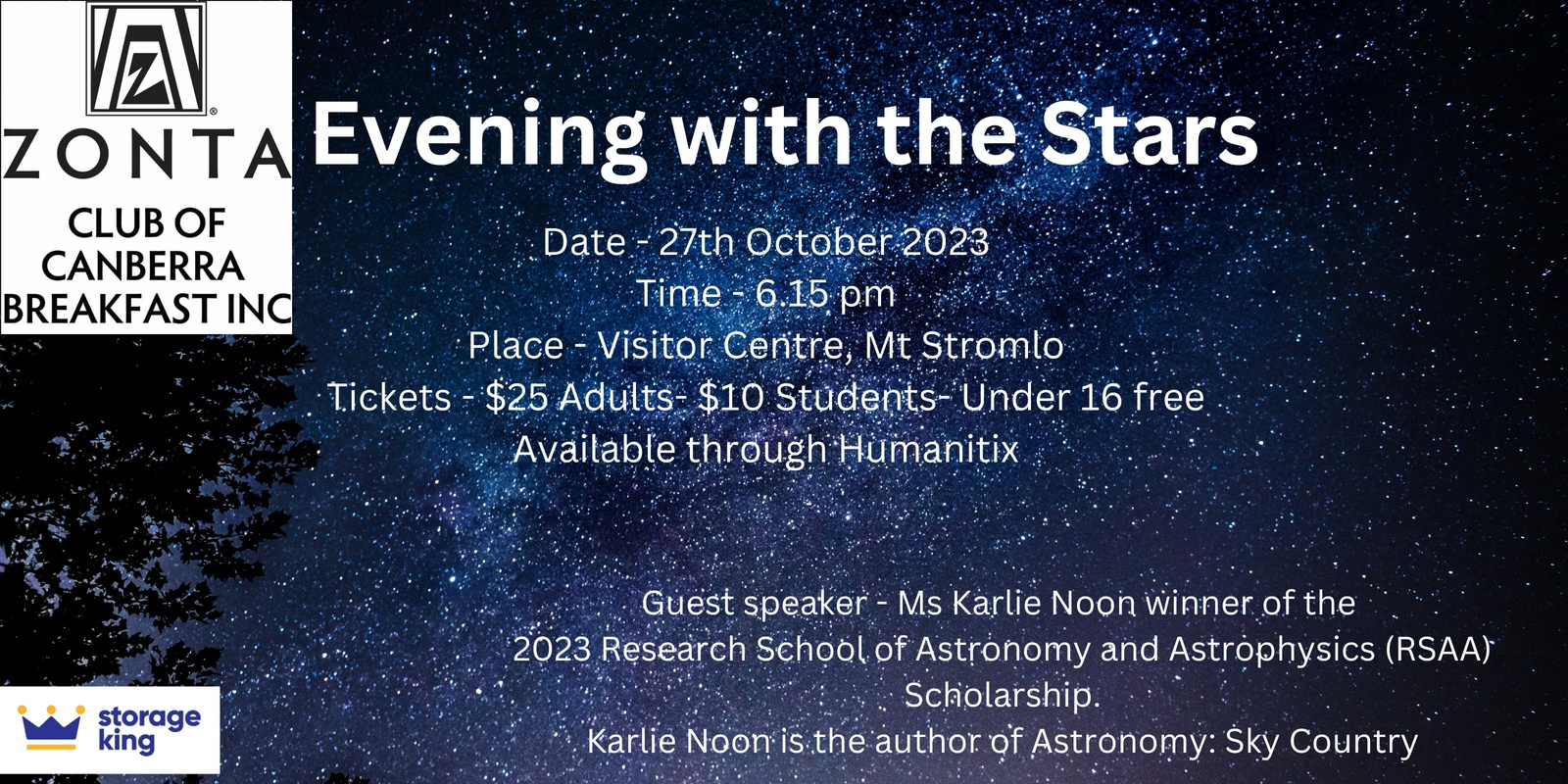 Banner image for Zonta "Evening with the Stars"