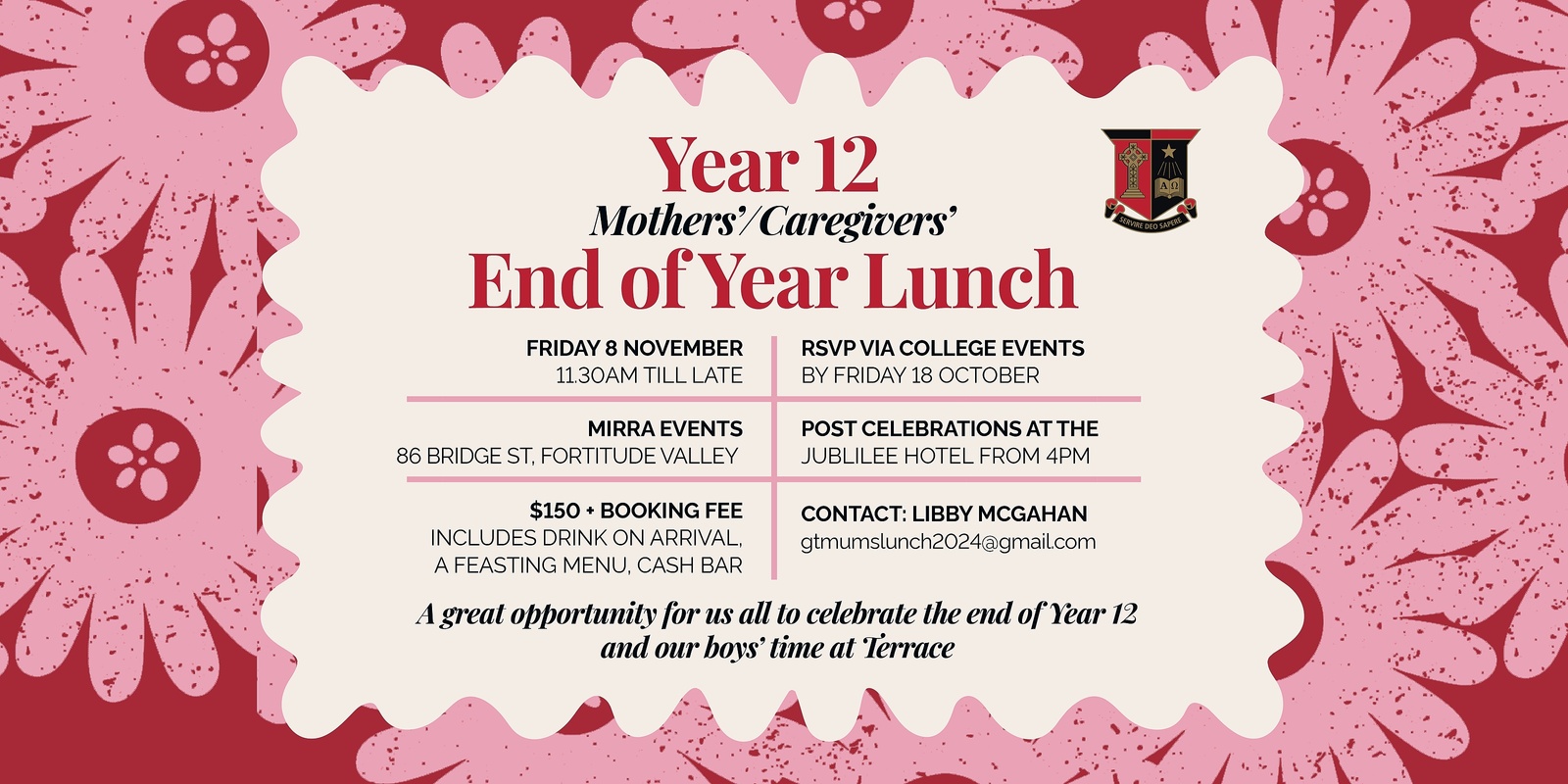 Banner image for Year 12 Mothers' and Caregivers’ End of Year Lunch