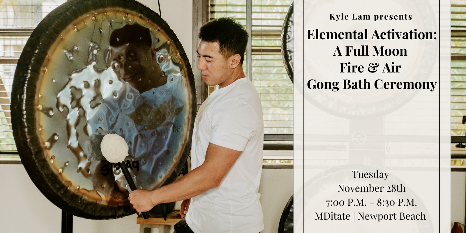 Banner image for Elemental Activation: A Full Moon Fire & Air Gong Bath Ceremony + CBD (Newport Beach)