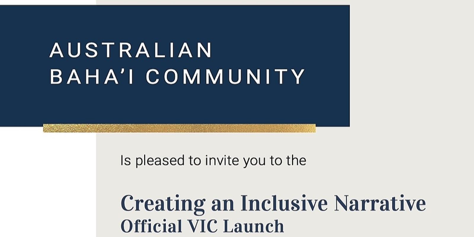 Creating an Inclusive Narrative - VIC Launch