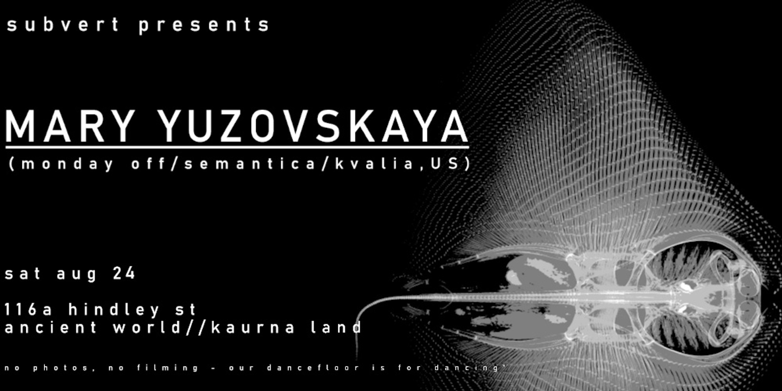 Banner image for subvert presents MARY YUZOVSKAYA 