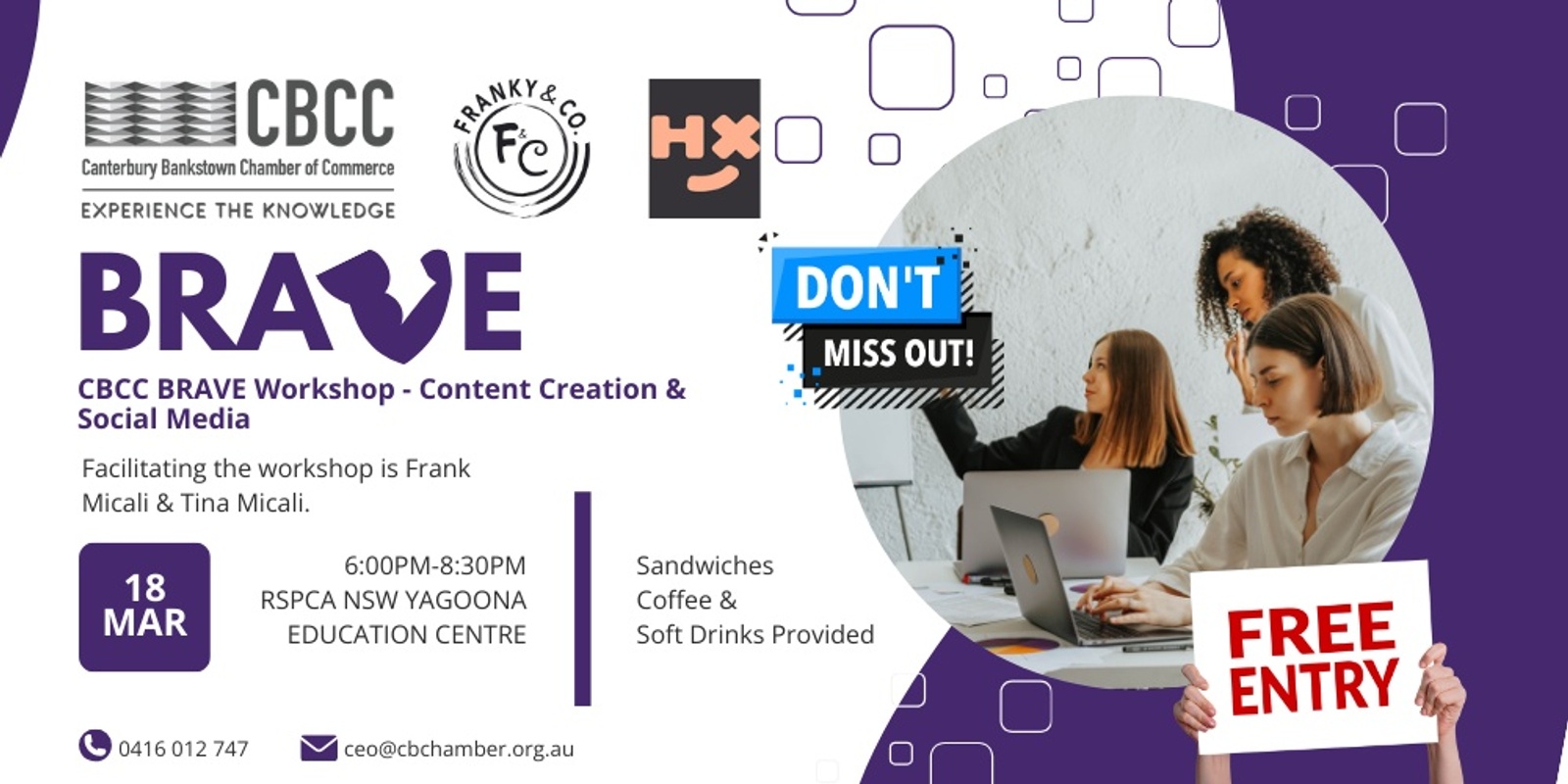 Banner image for CBCC BRAVE Workshop - Content Creation & Social Media