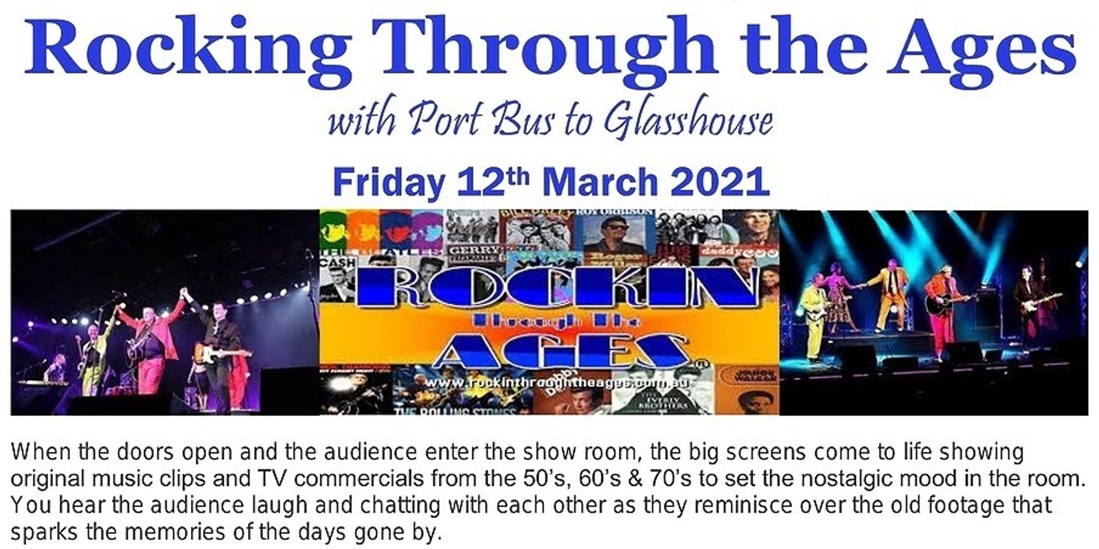 Banner image for Rocking Through the Ages with Port Bus to Glasshouse