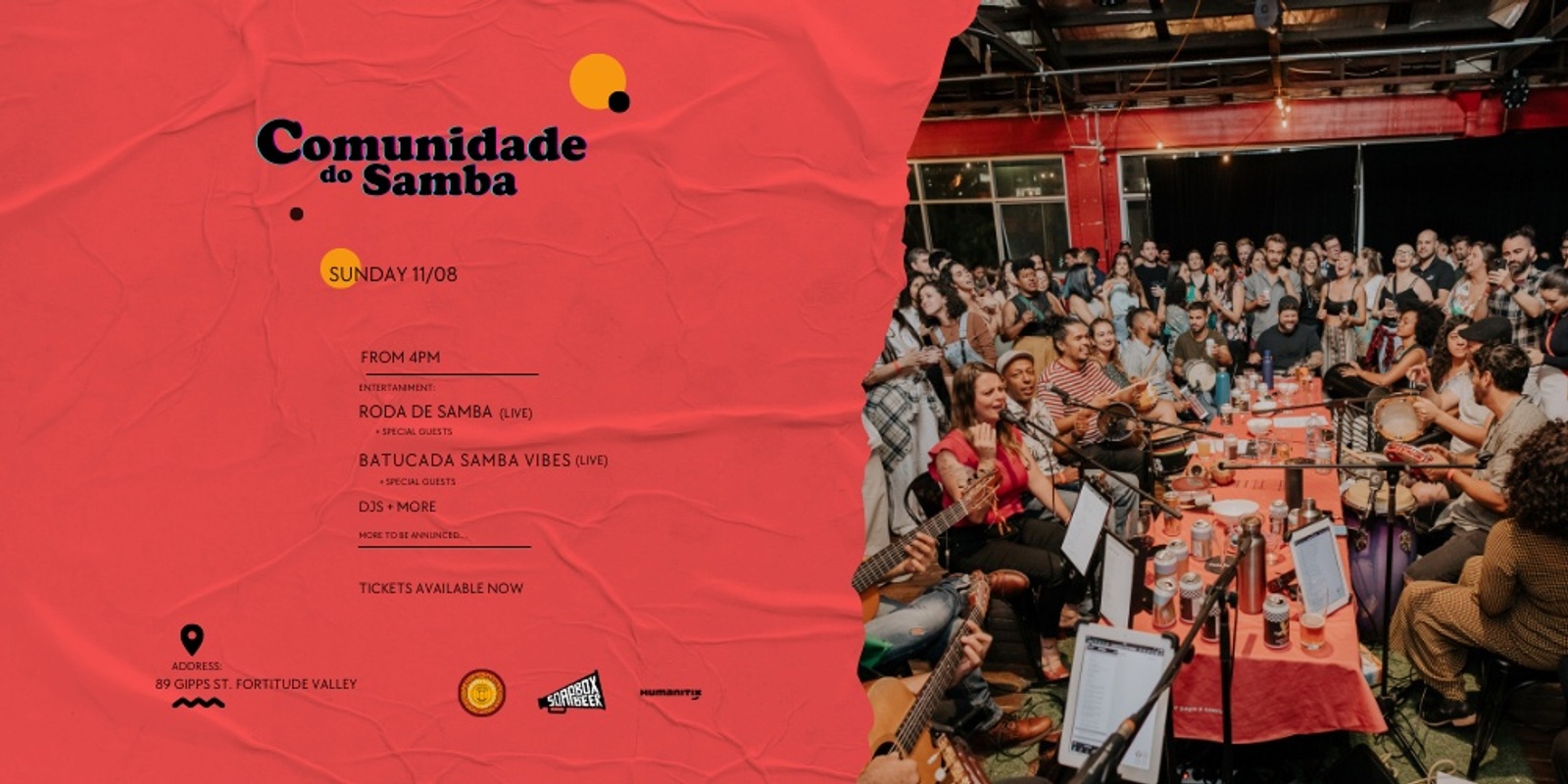 Banner image for Comunidade do Samba - Sunday - 11/08 - Brisbane