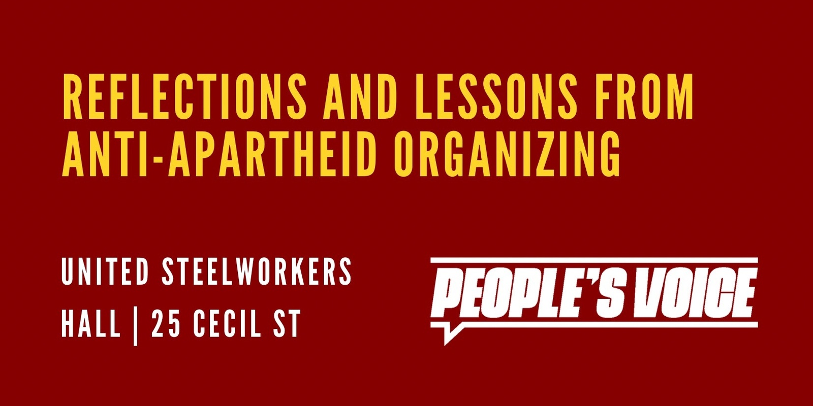 Banner image for Reflections and Lessons from Anti-Apartheid Organizing