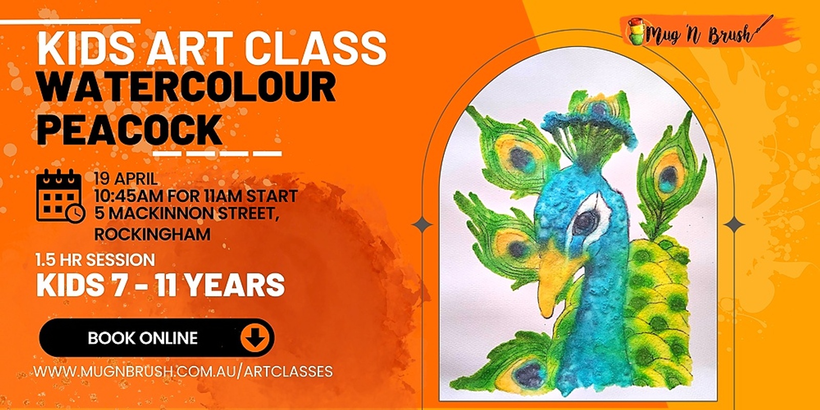 Banner image for *Kids WORKSHOP* - Watercolour peacock