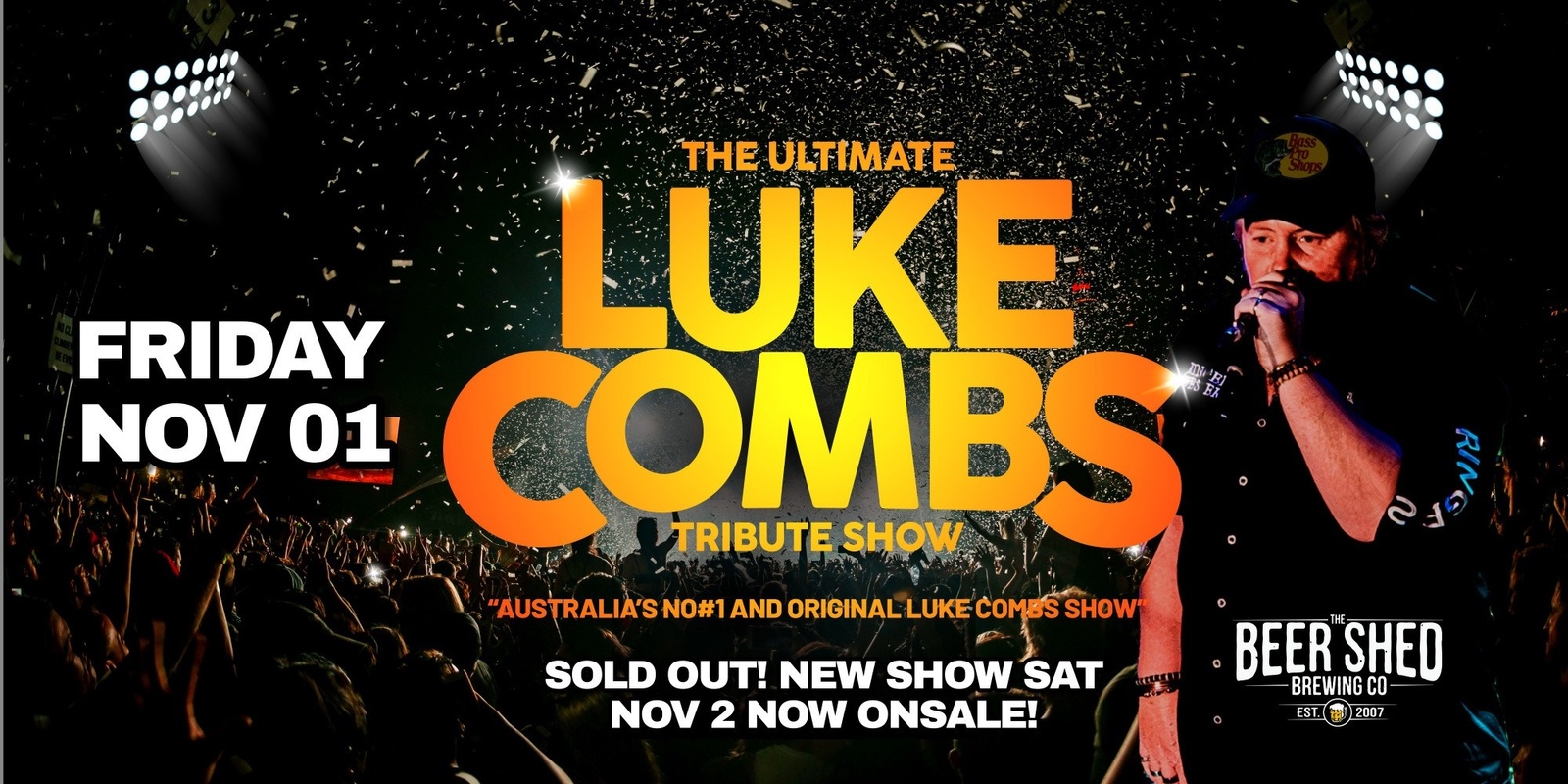 Banner image for Luke Combs Tribute Show with Ross Webb at The Beer Shed