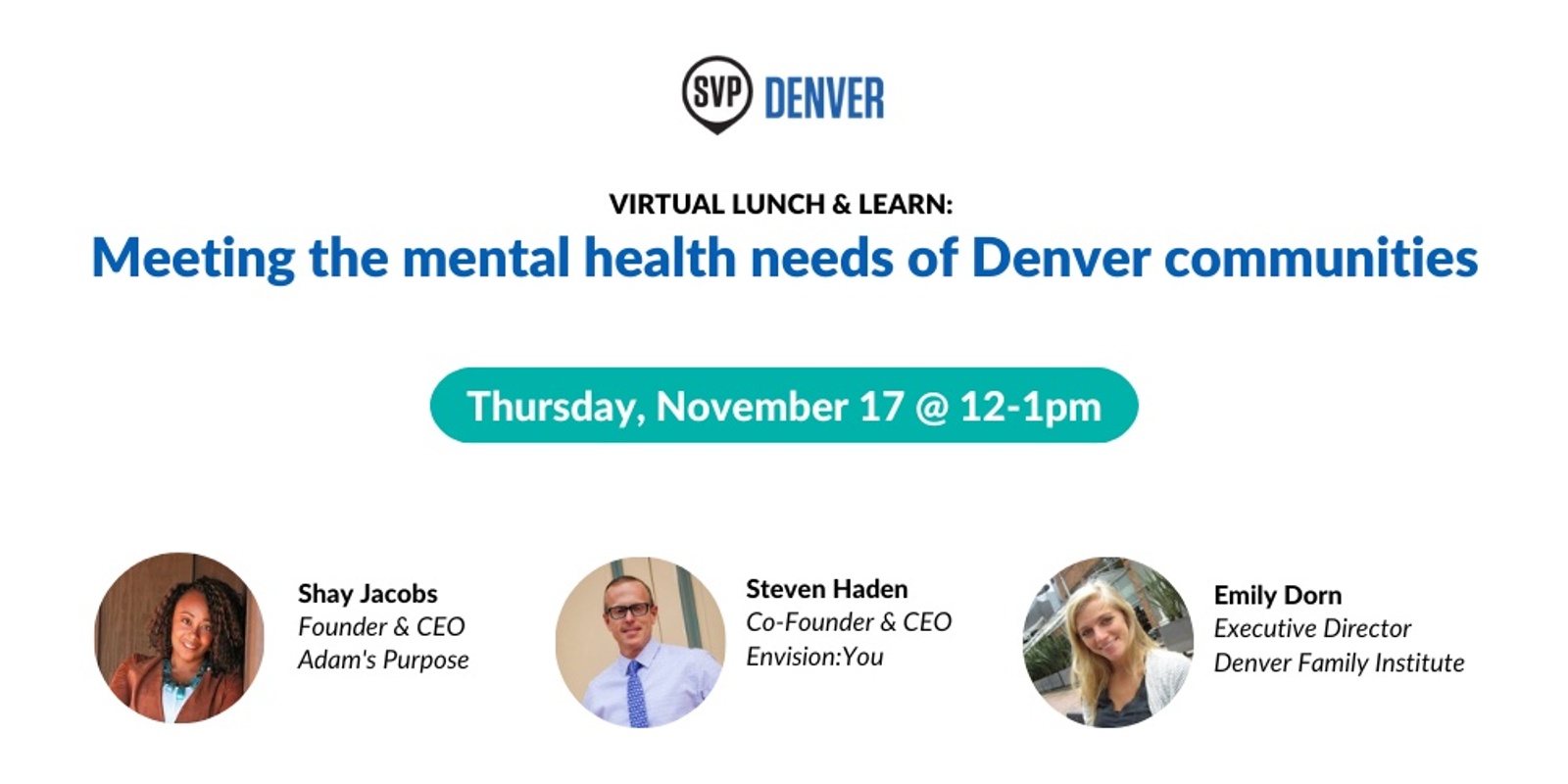 SVP Denver Lunch & Learn: Meeting the Mental Health Needs of Denver Communities