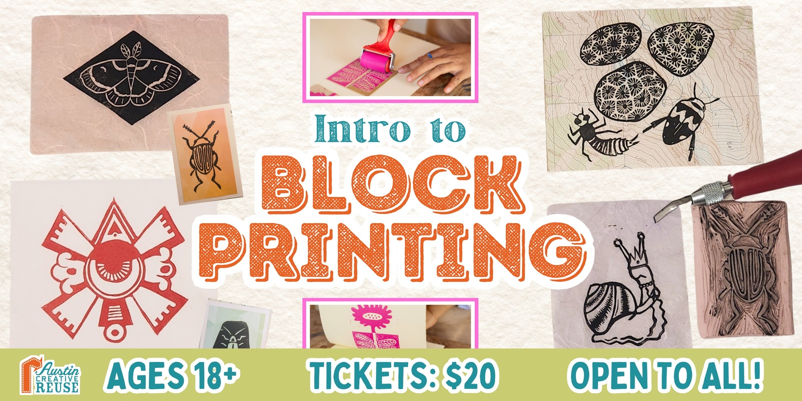 Banner image for Intro to Blockprinting Workshop